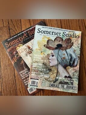 Somerset Studio Mixed Media Art Magazines - Green/Tan Covers